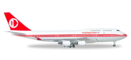 Herpa Wings Flugzeugmodell Malaysia Airlines Boeing B747-400 "Retro colors" (1:500)