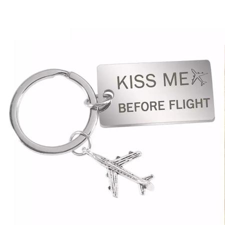 Schlüsselanhänger Metall Fly KISS ME BEFORE FLIGHT