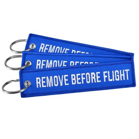 Schlüsselanhänger REMOVE BEFORE FLIGHT blau