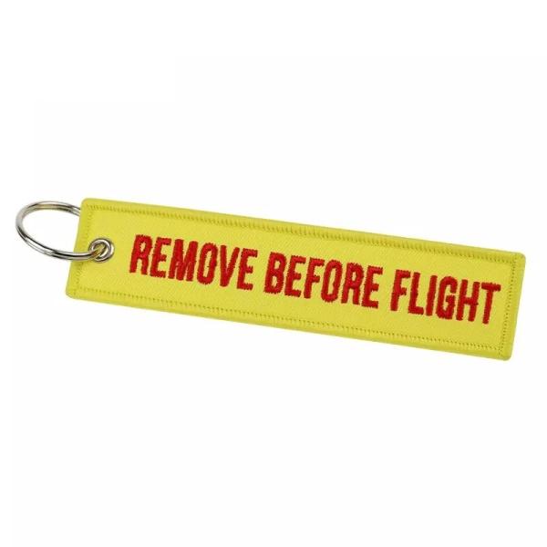 Schlüsselanhänger REMOVE BEFORE FLIGHT gelb Version 2